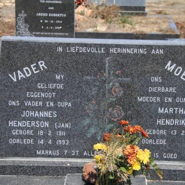 HUNTER Johannes Henderson 1911-1993 &amp; Martha Hendrika 1913-