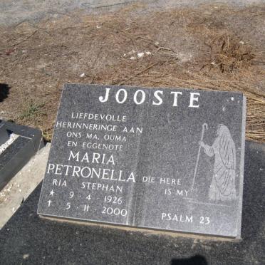 JOOSTE Maria Petronella nee STEPHAN 1926-2000