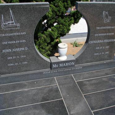 McMAHON John Joseph D. 1914-1990 &amp; Catharina Frederika 1921-1997