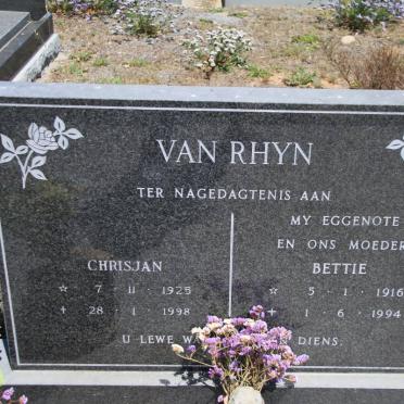 RHYN Chrisjan, van 1925-1998 :: VAN RHYN Bettie 1916-1994