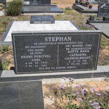 STEPHAN Henry Percival Carl 1916-1997 &amp; Aletta Maria Catharina ENGELBRECHT 1921-2007