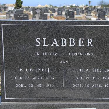 SLABBER P.J.B. 1896-1980 &amp; E.H.A. 1901-1984