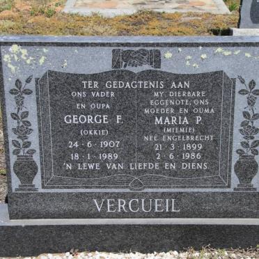 VERCUEIL George F. 1907-1989 &amp; Maria P. ENGELBRECHT 1899-1986