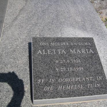 WAAL Aletta Maria, de 1928-1998