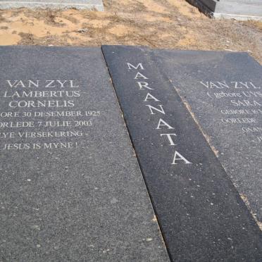 ZYL Lambertus Cornelis, van 1925-2003 &amp; Sara UYS 1923-