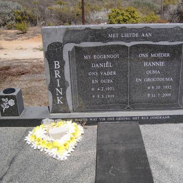 BRINK Daniël 1921-1999 &amp; Hannie 1932-2009