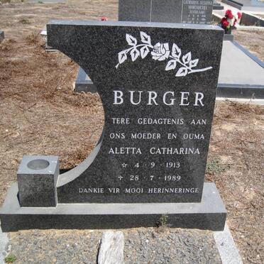 BURGER Aletta Catharina 1913-1989
