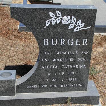 BURGER Aletta Catharina 1913-1989