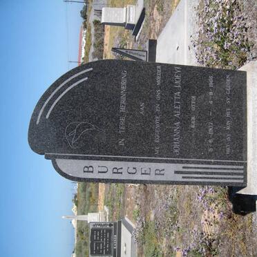 BURGER Johanna Aletta nee OTTO 1907-1966