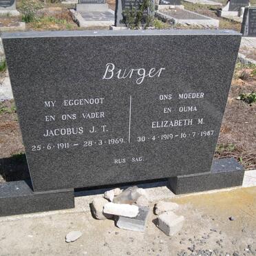 BURGER Jacobus J.T. 1911-1969 &amp; Elizabeth M. 1919-1987