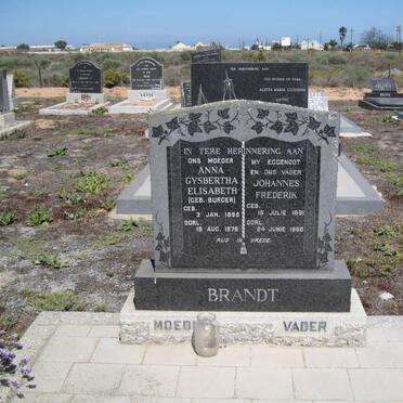 BRANDT Johannes Frederik 1891-1966 &amp; Anna Gysbertha Elisabeth BURGER 1898-1976