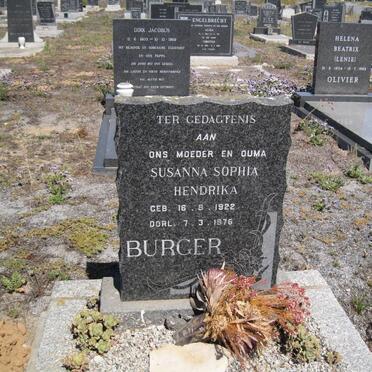 BURGER Susanna Sophia Hendrika 1922-1976
