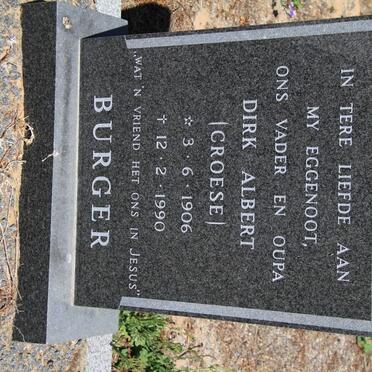 BURGER Dirk Albert 1906-1990