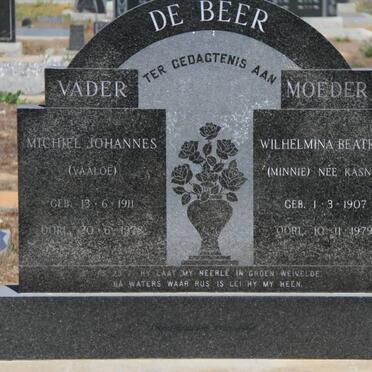 BEER Michiel Johannes, de 1911-1978 &amp; Wilhelmina Beatrix KASNER 1907-1979