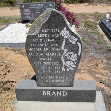 BRAND Jacoba Martjé Maria nee TREDOUX 1923-1985