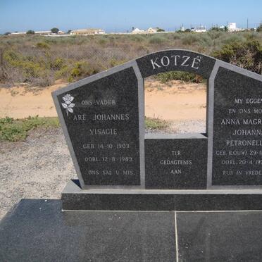 KOTZÉ Aré Johannes Visagie 1903-1983 &amp; Anna Magrietha Johanna Petronella LOUW 1913-1975