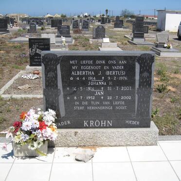 KRÖHN Albertha J. 1914-1976 &amp; Johanna H. 1914-2007 :: BURGER Jan 1952-2002