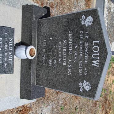 LOUW Gerrietha Josina Schreuder nee LOUW 1923-1986 :: SMIT Nilo 1980-2004