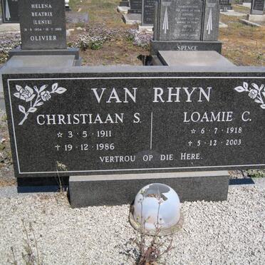 RHYN Christiaan S., van 1911-1986 &amp; Loamie S. 1918-2003