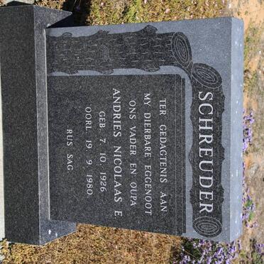 SCHREUDER Andries Nicolaas E. 1926-1980