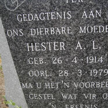 TOLKEN Hester A.L. 1914-1979 