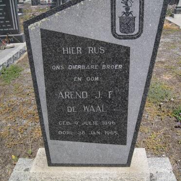 WAAL Arend J.F., de 1896-1965