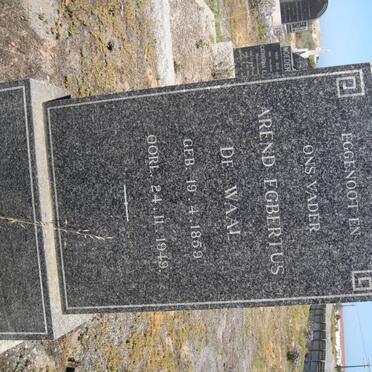 WAAL Arend Egbertus, de 1859-1949