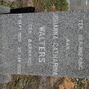WALTERS Johanna Catharina nee BARNARD 1905-1993