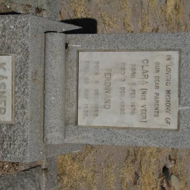 KASNER Ferdinand 1869-1936 &amp; Clara VEER 1876-1920