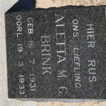 BRINK Aletta M.G. 1931-1933
