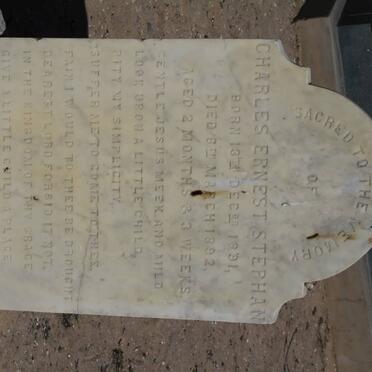 STEPHAN Charles Ernest 1891-1892