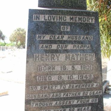 MATHEW Henry 1901-1949