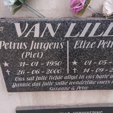 LILL Petrus Jurgens, van 1950-2000 & Elize Petronel 1951-2005