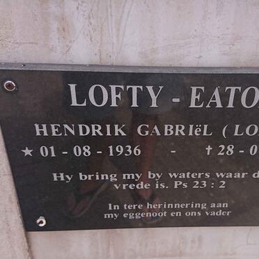 EATON Hendrik Gabriel, LOFTY- 1936-2001