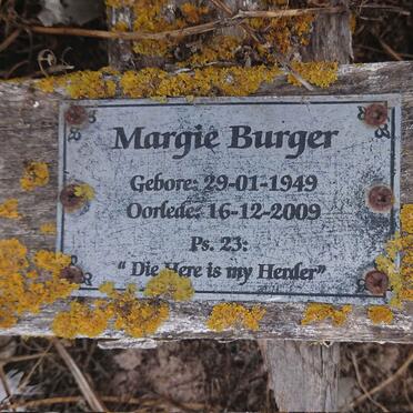 BURGER Margie 1949-2009
