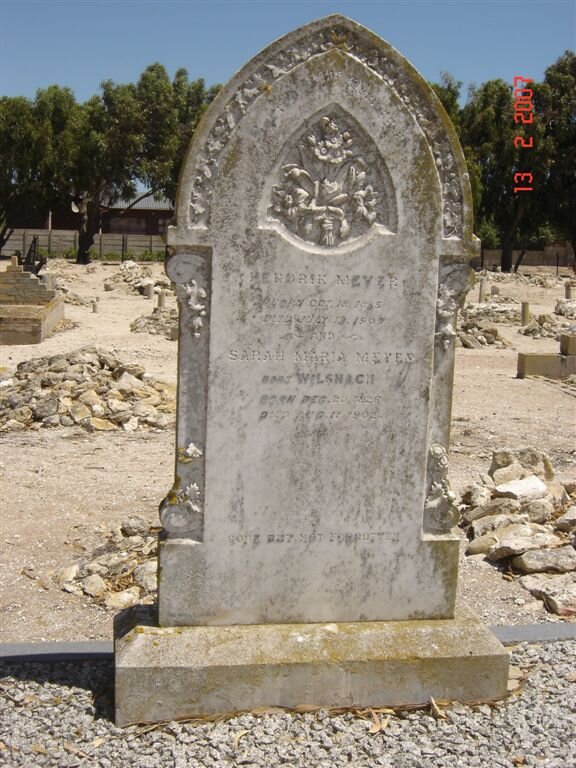 MEYER Hendrik 1825-1907 &amp; Sarah Maria WILSNACH 1826-1902