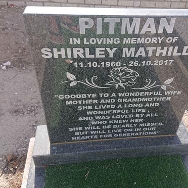 PITMAN Shirley Mathilda 1960-2017