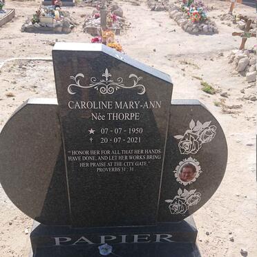 PAPIER Caroline Mary-Ann nee THORPE 1950-2021