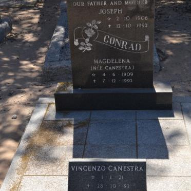 CONRAD Joseph 1906-1992 &amp; Magdelena CANESTRA 1909-1992 : CANESTRA  Vincenzo 1921-1992