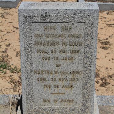 LOUW Johannes M. -1929 &amp; Martha W. LOUW -1937