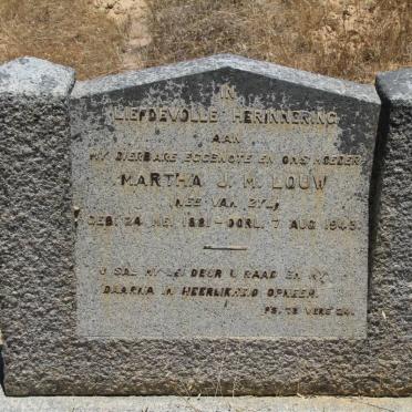 LOUW Martha J.M. nee VAN ZYL 1881-1945