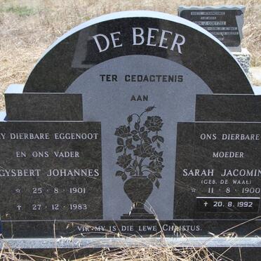 BEER Gysbert Johannes,de 1901-1983 &amp; Sarah Jacomina DE WAAL 1900-1992