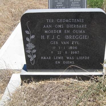 BURGER H.F.J.C. nee VAN ZYL 1896-1987