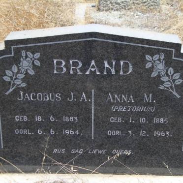 BRAND Jacobus J.A. 1883-1964 &amp; Anna M. PRETORIUS 1885-1963