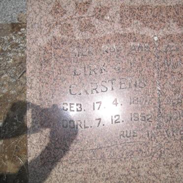 CARSTENS Dirk S. ? 187?-1952 &amp; Mathilda ?-1956