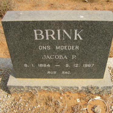 BRINK Jacoba P. 1884-1967