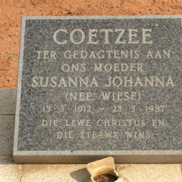COETZEE Susanna Johanna nee WIESE 1912-1987