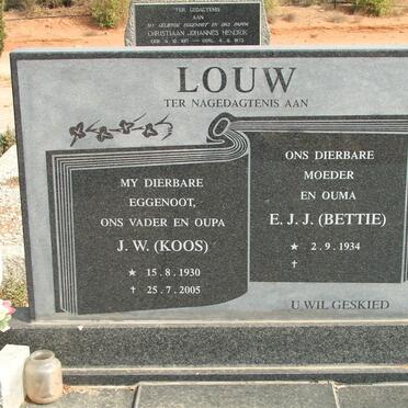 LOUW J.W. 1930-2005 &amp; E.J.J. 1934-