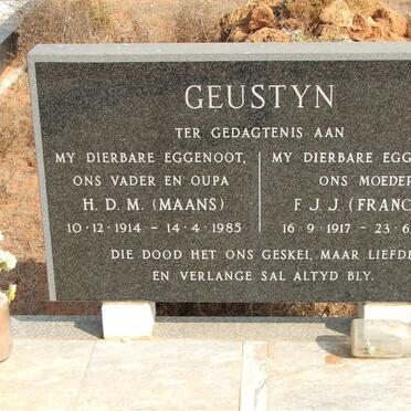 GEUSTYN H.D.M. 1914-1985 &amp; F.J.J. 1917-1996