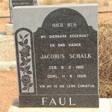 FAUL Jacobus Schalk 1901-1969 &amp; Catharina J.M. 1918-1996